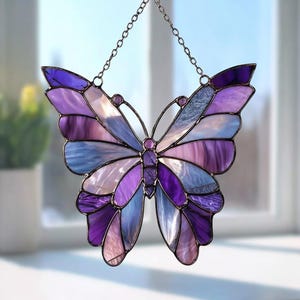 Purple Butterfly Window Hanging, Purple Butterfly Suncatcher, Acrylic Butterfly Art, Insect Lover Gift, Gift For Nature Lovers, Garden Decor